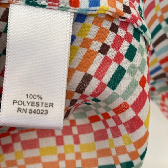 Banana Republic Rainbow Pixel Print Blouse Women’s Size Small Bright Printed Top - Picture 9 of 10